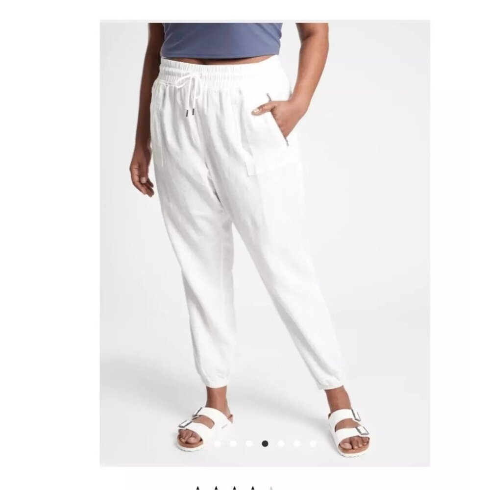 New Womens Athleta Cabo‎ Linen Joggers Size 20
